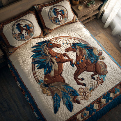 Earthbound Gallop 3-Piece Quilted Bedding Set NCU0PT11179