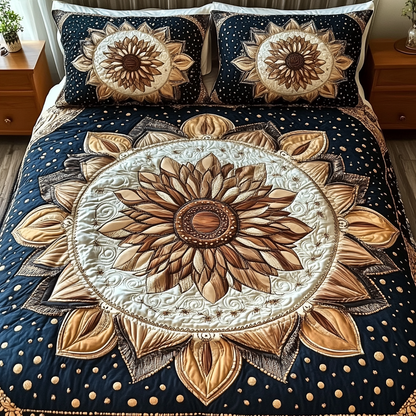 Earthbound Mandala 3-Piece Quilted Bedding Set NCU0VL859