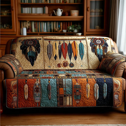 Earthbound Stories Quilted Sofa Cover NCU0PT11194