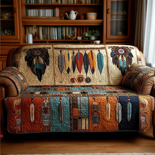 Earthbound Stories Quilted Sofa Cover NCU0PT11194
