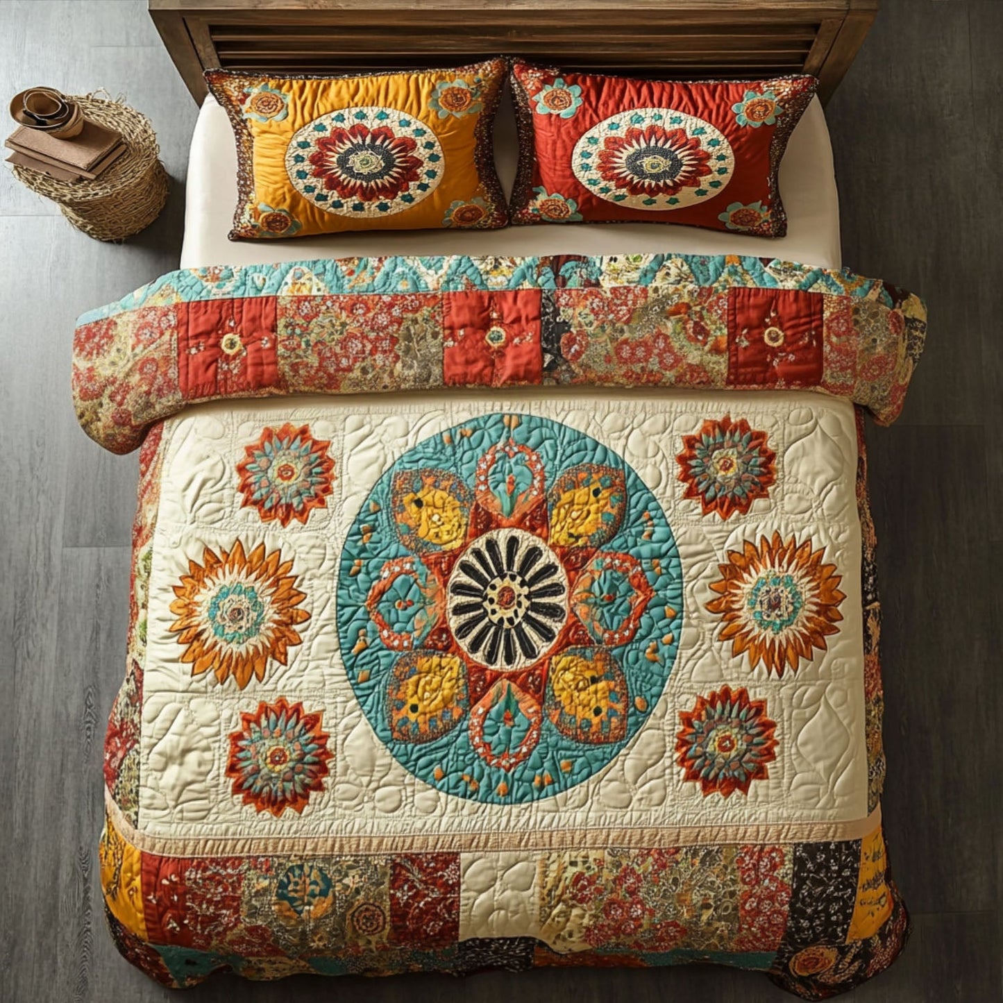 Earthbound Vibes 3-Piece Quilted Bedding Set NCU0PT7138