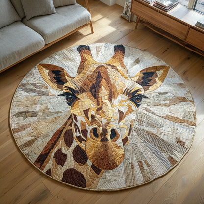 Earthen Giraffe Quilted Round Mat NCU0HH439