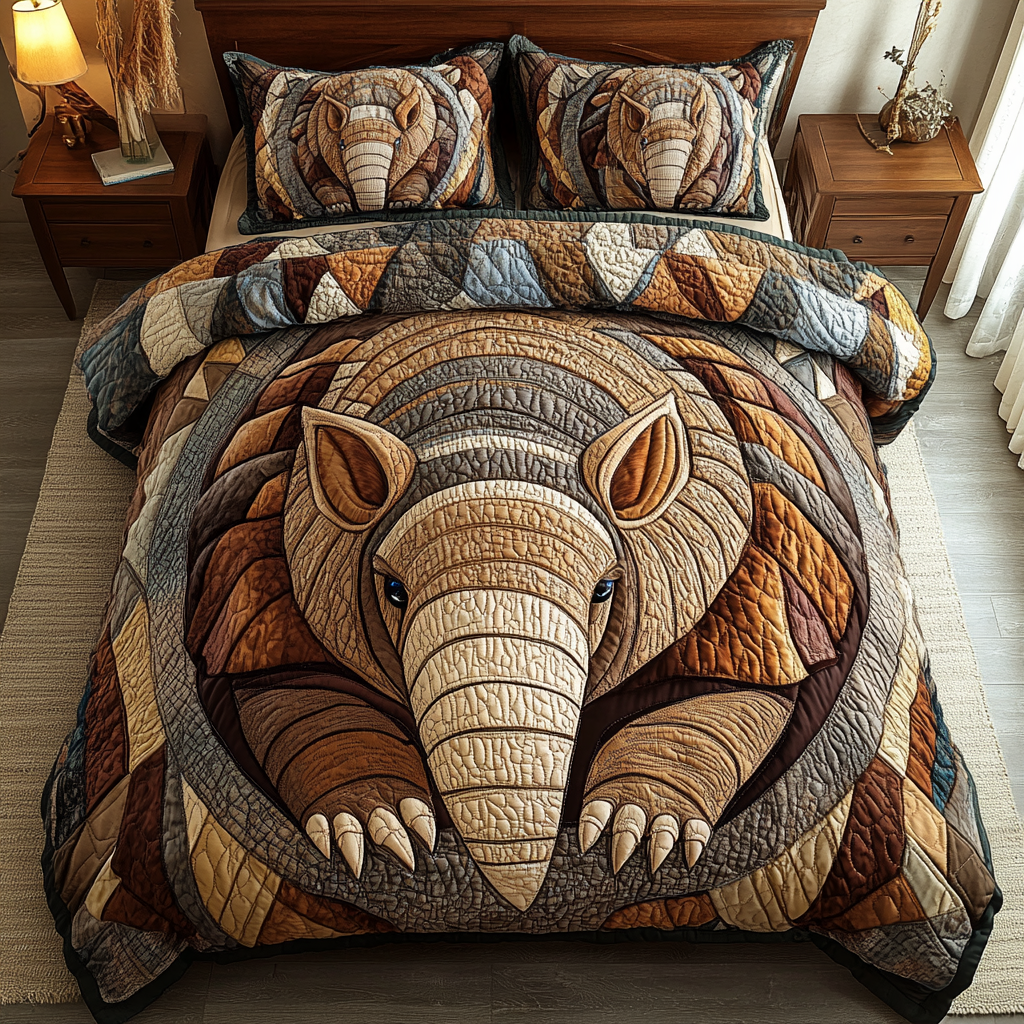 Earthly Armor 3-Piece Quilted Bedding Set NCU0DK6539
