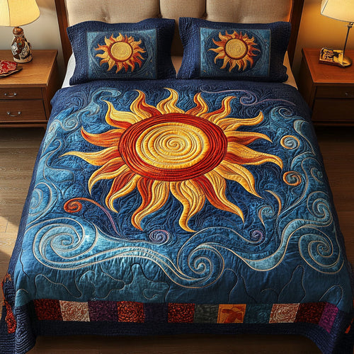 Earthly Sunset 3-Piece Quilted Bedding Set NCU0NT2978