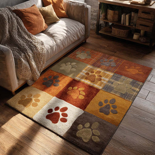 Earthy Forest Paw Area Rug NCU0XD2198