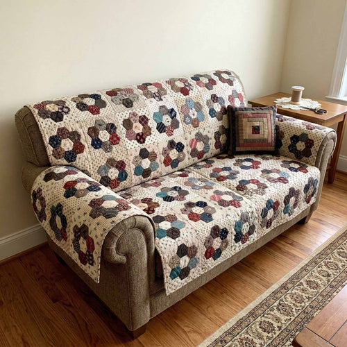 Earthy Posy Quilted Sofa Cover NCU0XD2553