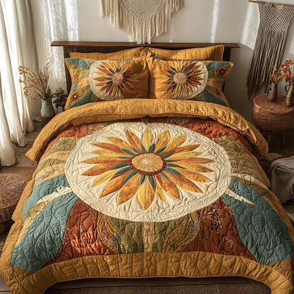 Earthy Sunrise 3-Piece Quilted Bedding Set NCU0VL935