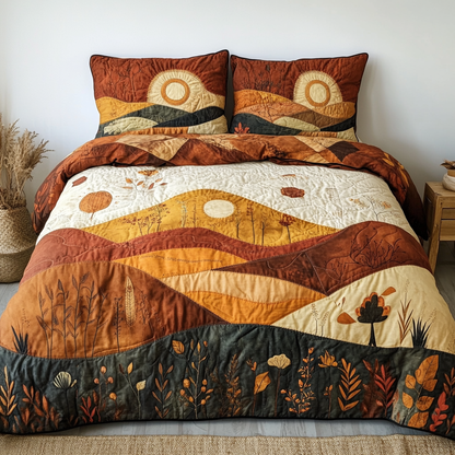 Earthy Sunrise 3-Piece Quilted Bedding Set NCU0VL950