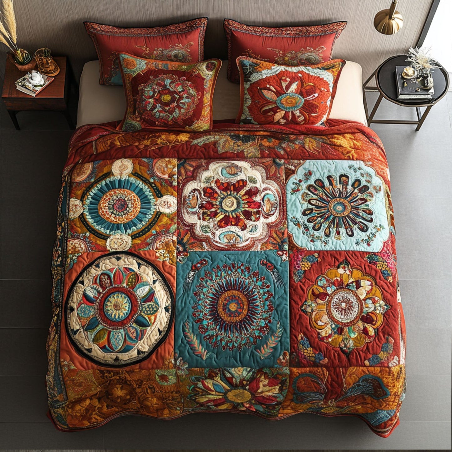 Earthy Tones 3-Piece Quilted Bedding Set NCU0PT7139