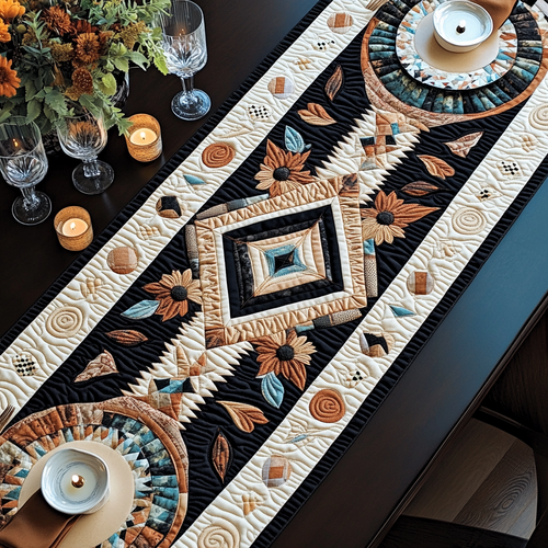 Earthy Tones Quilted Table Runner NCU0VH2417