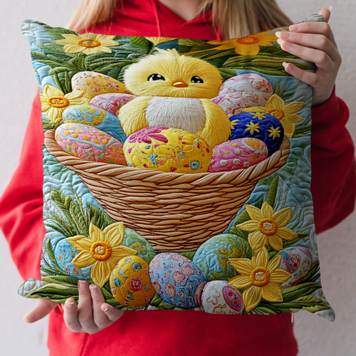 Easter Basket Eggs Quilted Pillow Case NCU0NT3645