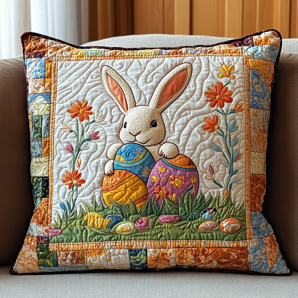 Easter Bunny Charm Quilted Pillow Case NCU0NT3264