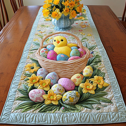 Easter Basket Chick Quilted Table Runner NCU0NT3310