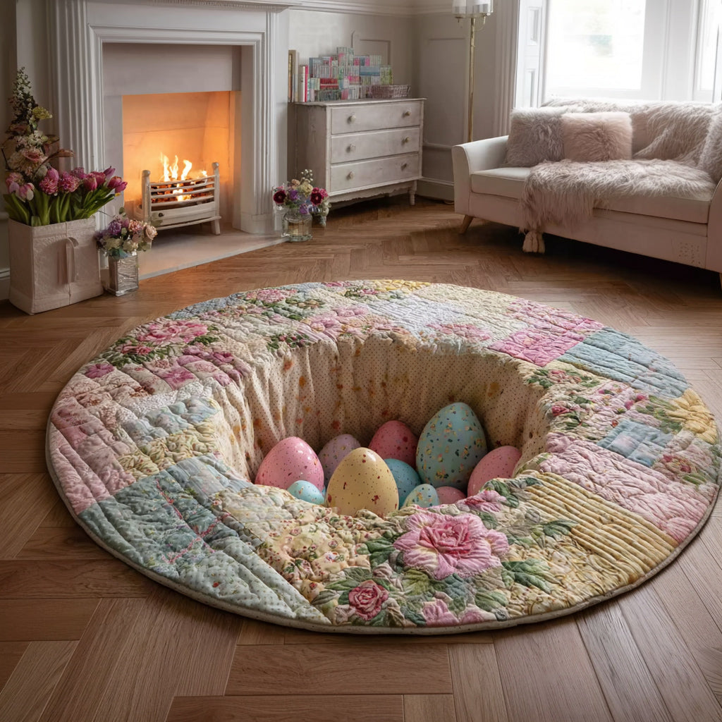 Easter Blossom Abyss Quilted Round Mat NCU0HH1732