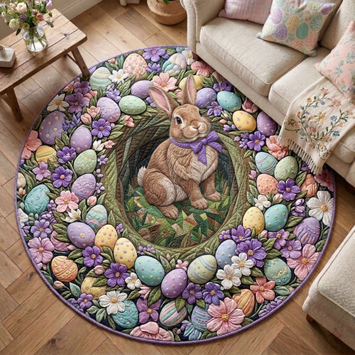 Easter Bunny Garden Quilted Round mat NCU0NT12460