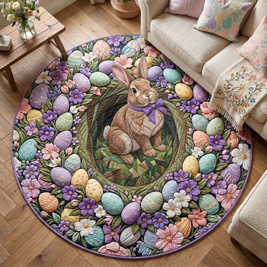 Easter Bunny Garden Quilted Round mat NCU0NT12460