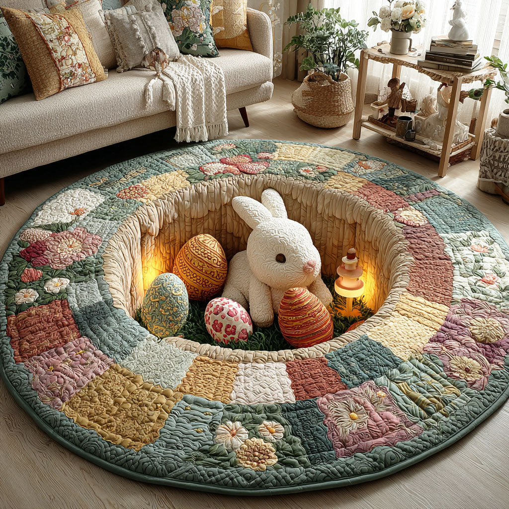 Easter Bunny Patch Quilted Round Mat NCU0TD2304