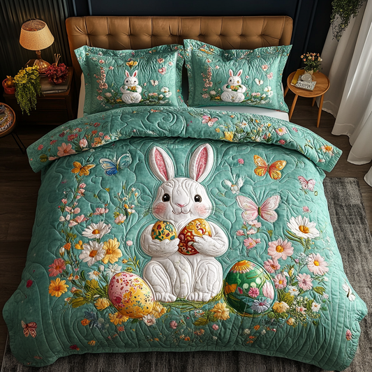 Easter Charm 3-Piece Quilted Bedding Set NCU0VH2952