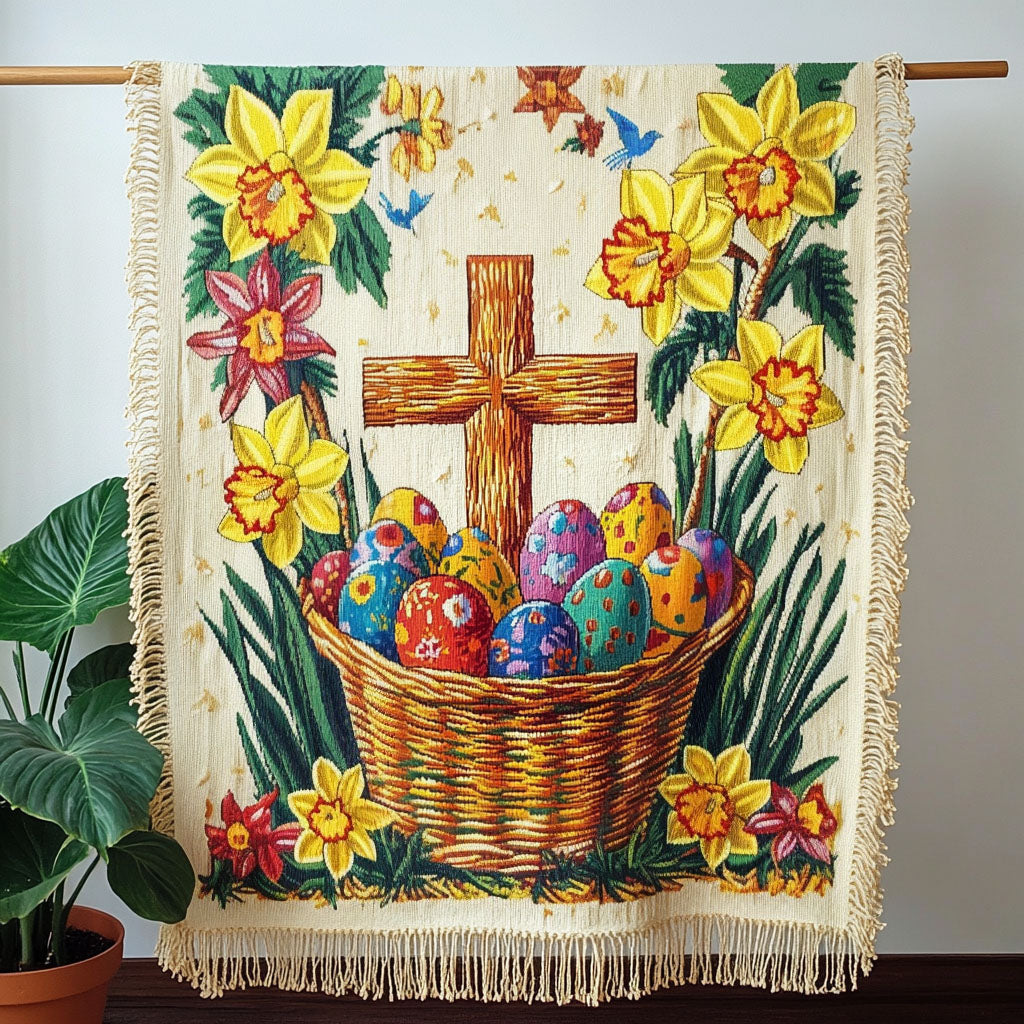 Easter Cross Woven Sofa Blanket NCU0NT4733