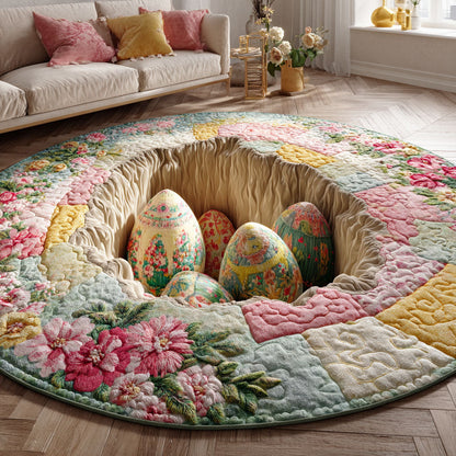Easter Egg Bloom Quilted Round Mat NCU0TD2306