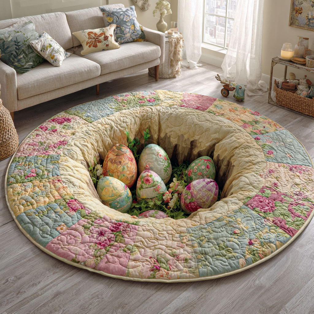 Easter Egg Harmony Quilted Round Mat NCU0TD2309