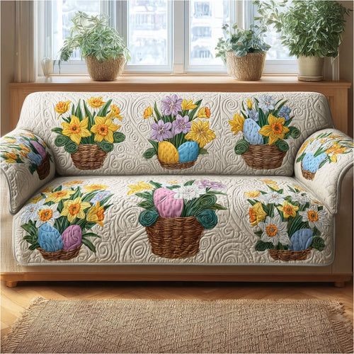 Easter Garden Grace Quilted Sofa Cover NCU0PT11372