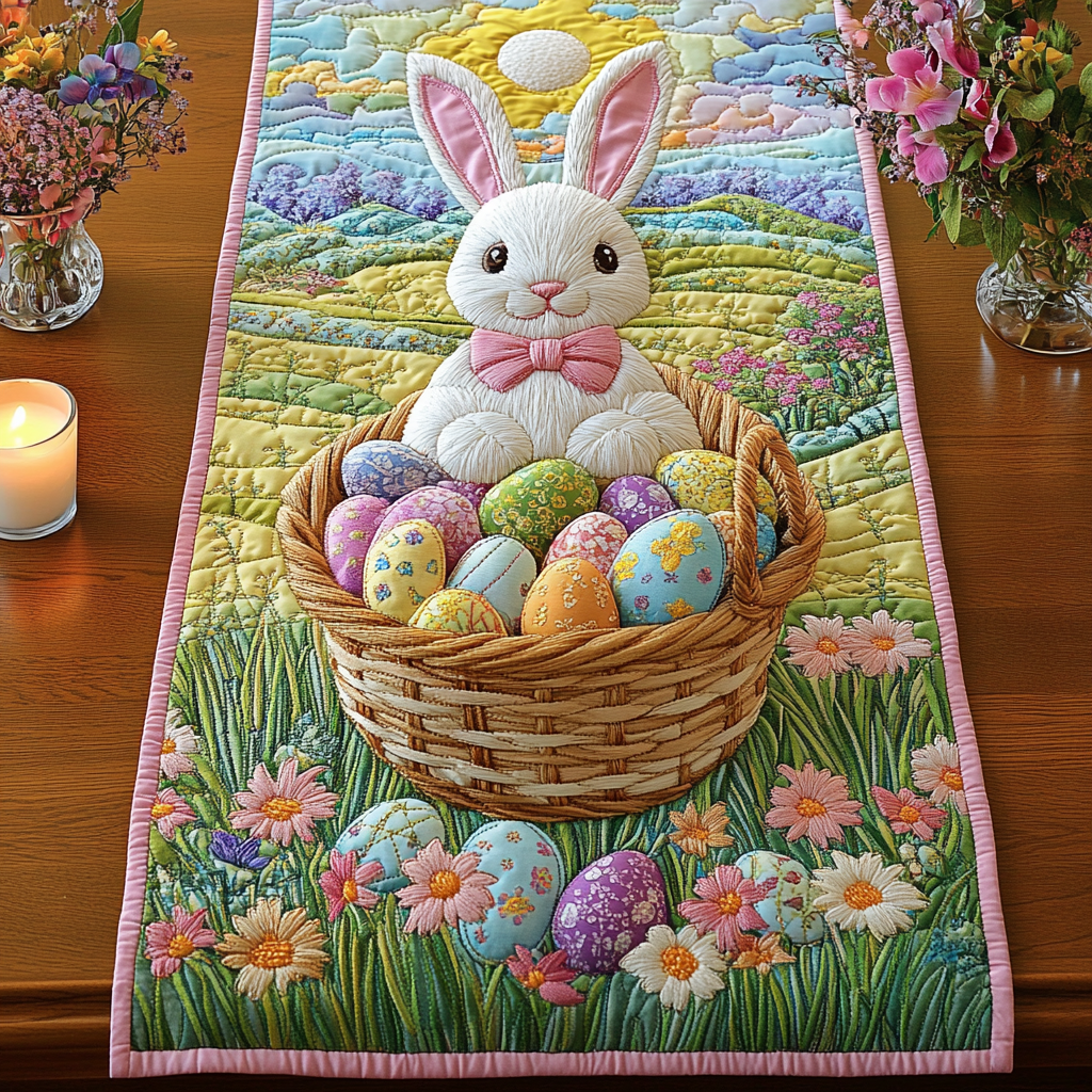 Easter Glow Quilted Table Runner NCU0VH3354