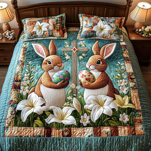 Easter Harmony 3-Piece Quilted Bedding Set NCU0NT2902