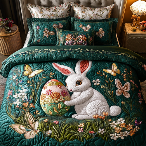 Easter Meadow 3-Piece Quilted Bedding Set NCU0VH2949