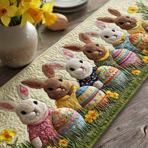 Easter Meadow Friends Quilted Table Runner NCU0NT12266