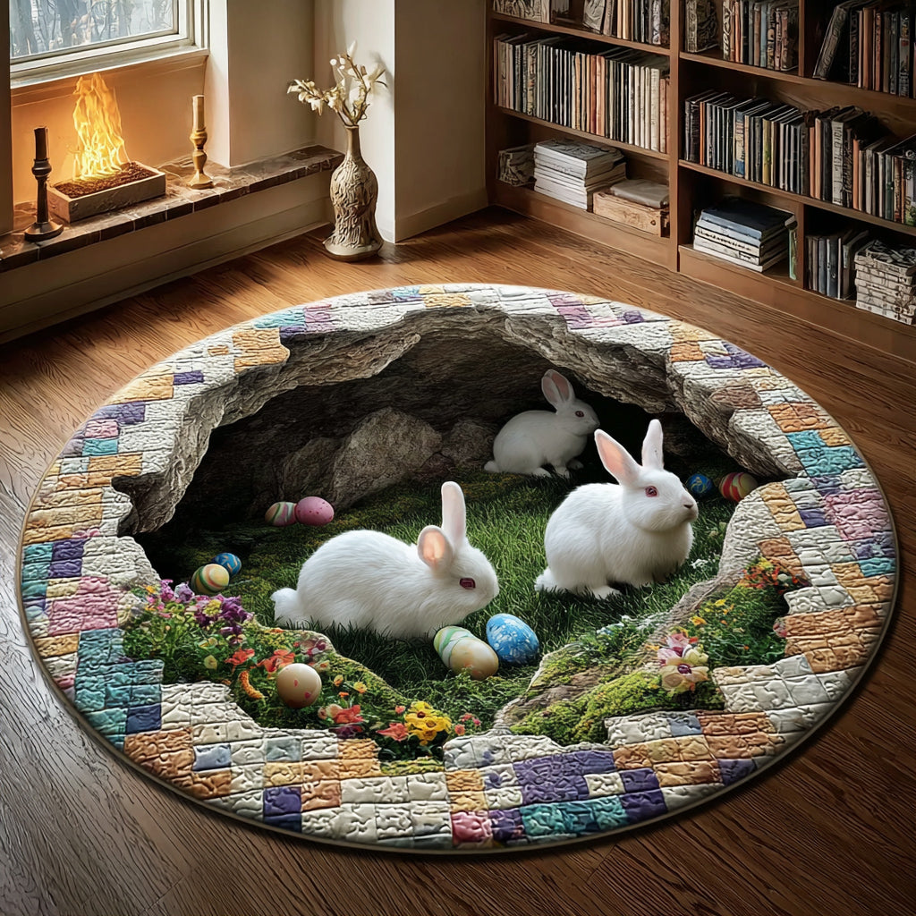 Easter Meadow Grotto Quilted Round Mat NCU0HH1736