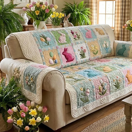 Easter Meadow Quilted Sofa Cover NCU0DV9422