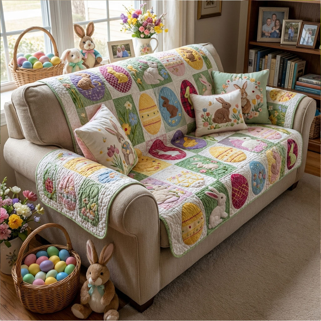 Easter Morning Calm Quilted Sofa Cover NCU0PT11373