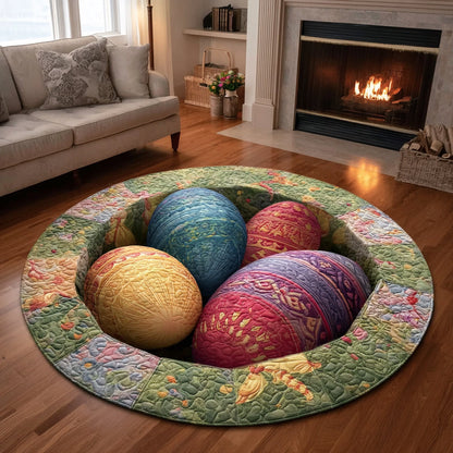 Easter Ornament Orb Quilted Round Mat NCU0HH1739