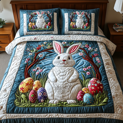 Easter Whimsy 3-Piece Quilted Bedding Set NCU0DK3483