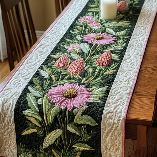 Echinacea Elegance Quilted Table Runner NCU0VH4350
