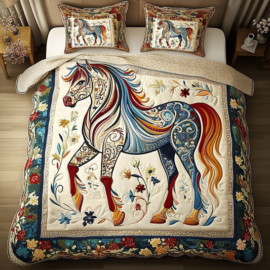 Echo Hooves 3-Piece Quilted Bedding Set NCU0NT2699