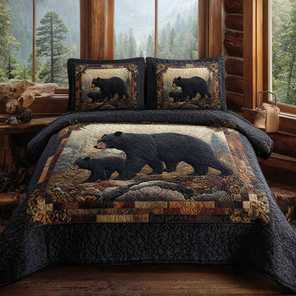Echo Ridge Black Bear 3-Piece Quilted Bedding Set NCU0DV8020