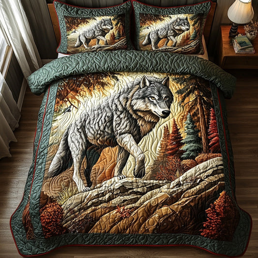Echo Wolf 3-Piece Quilted Bedding Set NCU0DV6427