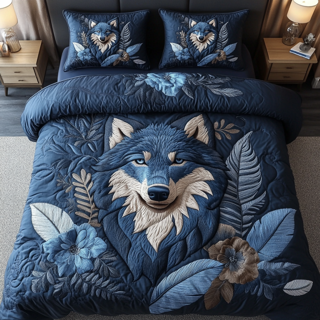 Echoed Mist 3-Piece Quilted Bedding Set NCU0DV2756