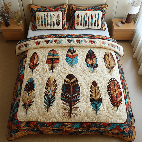 Echoes of Nature 3-Piece Quilted Bedding Set NCU0DV4285
