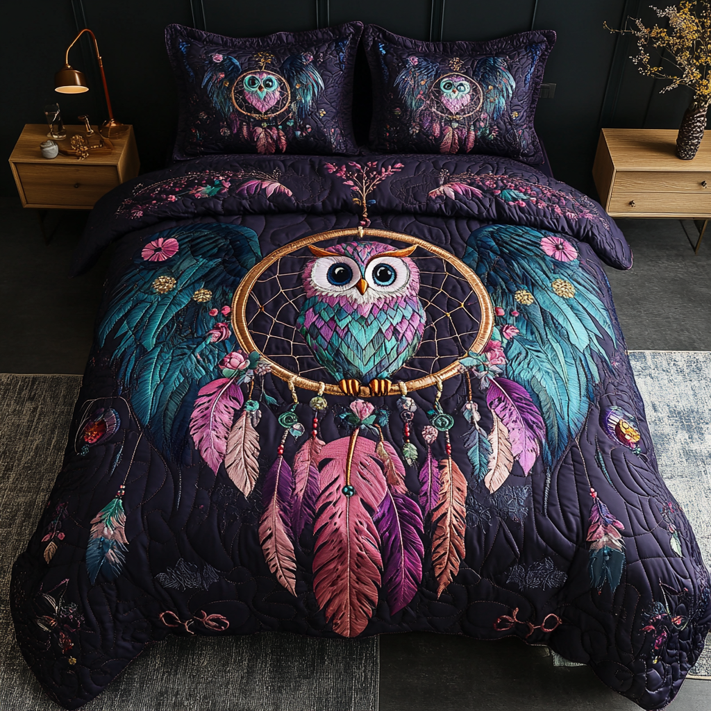 Echoes of the Night 3-Piece Quilted Bedding Set NCU0DK3294