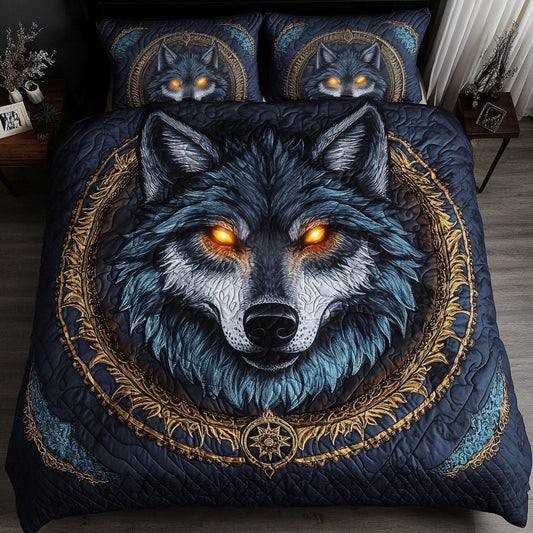 Eclipse Wolf 3-Piece Quilted Bedding Set NCU0NT4904