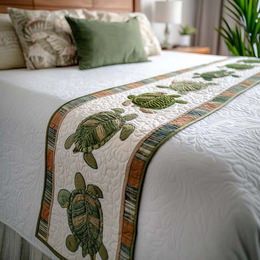 Eco Spirit Turtle Quilted Bed Runner NCU0PT9459