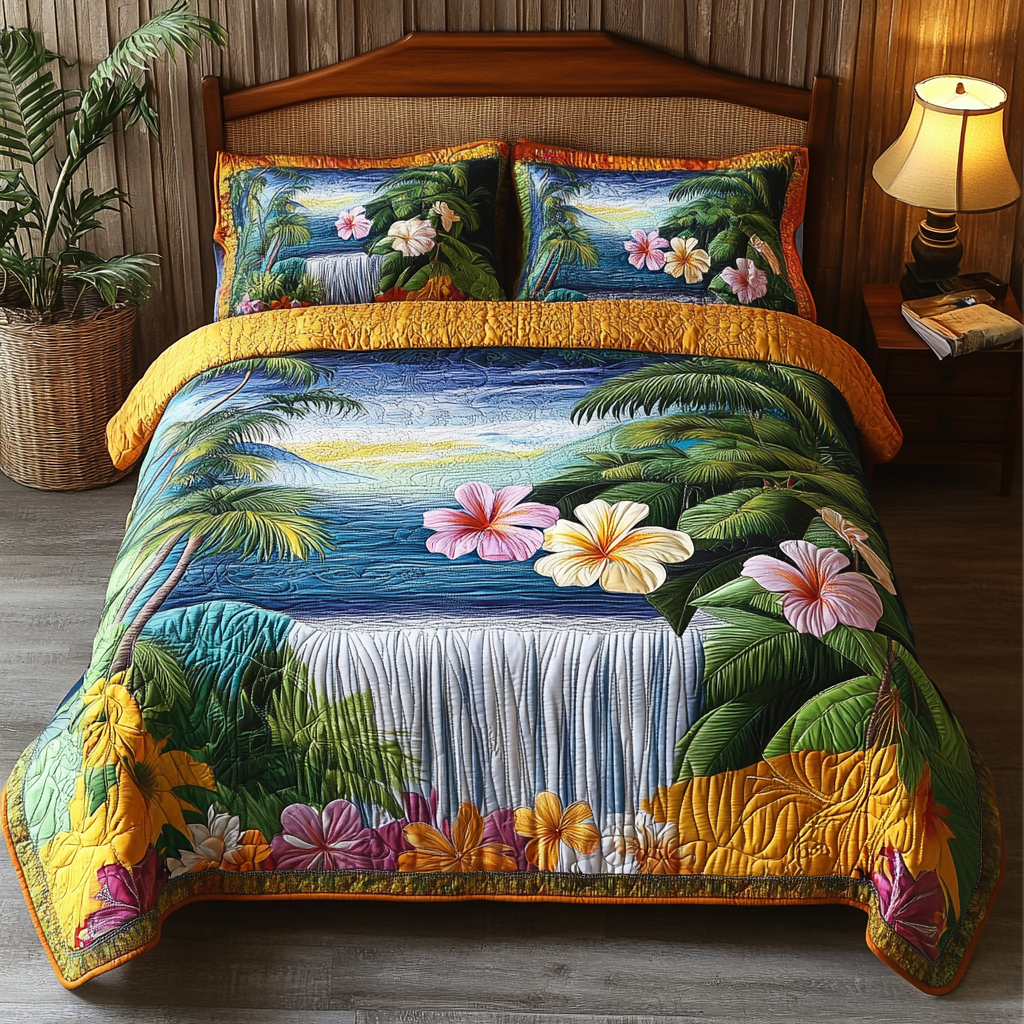 Eden View 3-Piece Quilted Bedding Set NCU0VL2444