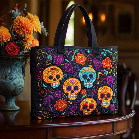 Edgy Bones Quilted Tote Bag NCU0NT9284
