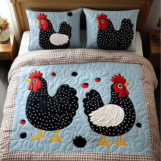 Egg Gatherers 3-Piece Quilted Bedding Set NCU0NT3529