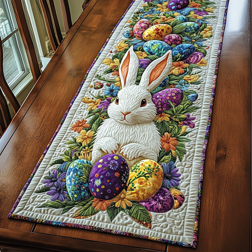 Egg Hunt Bunny Quilted Table Runner NCU0DK5623