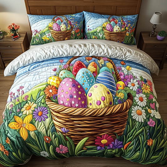 Egg Hunt Dreams 3-Piece Quilted Bedding Set NCU0VL1522