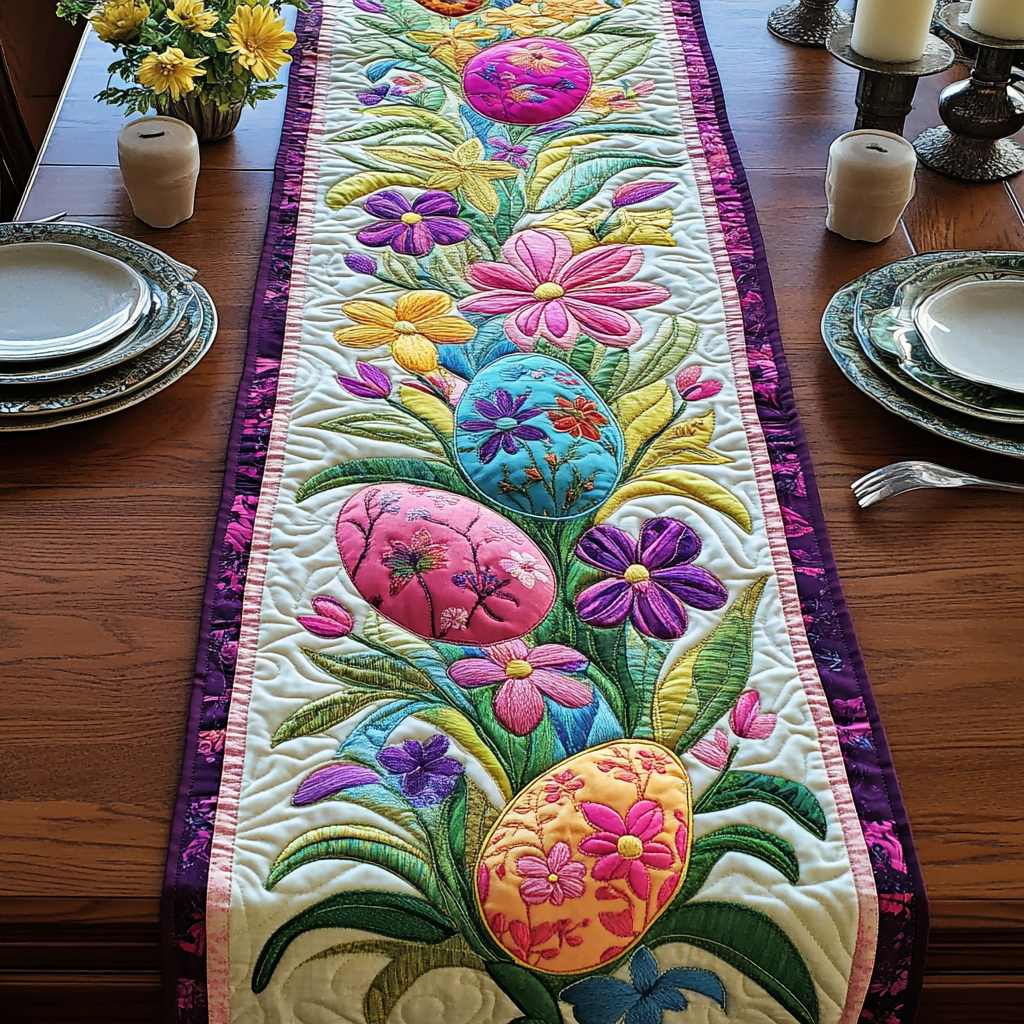 Egg Meadow Magic Quilted Table Runner NCU0VH2848